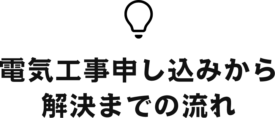 電気工事申し込みから 解決までの流れ